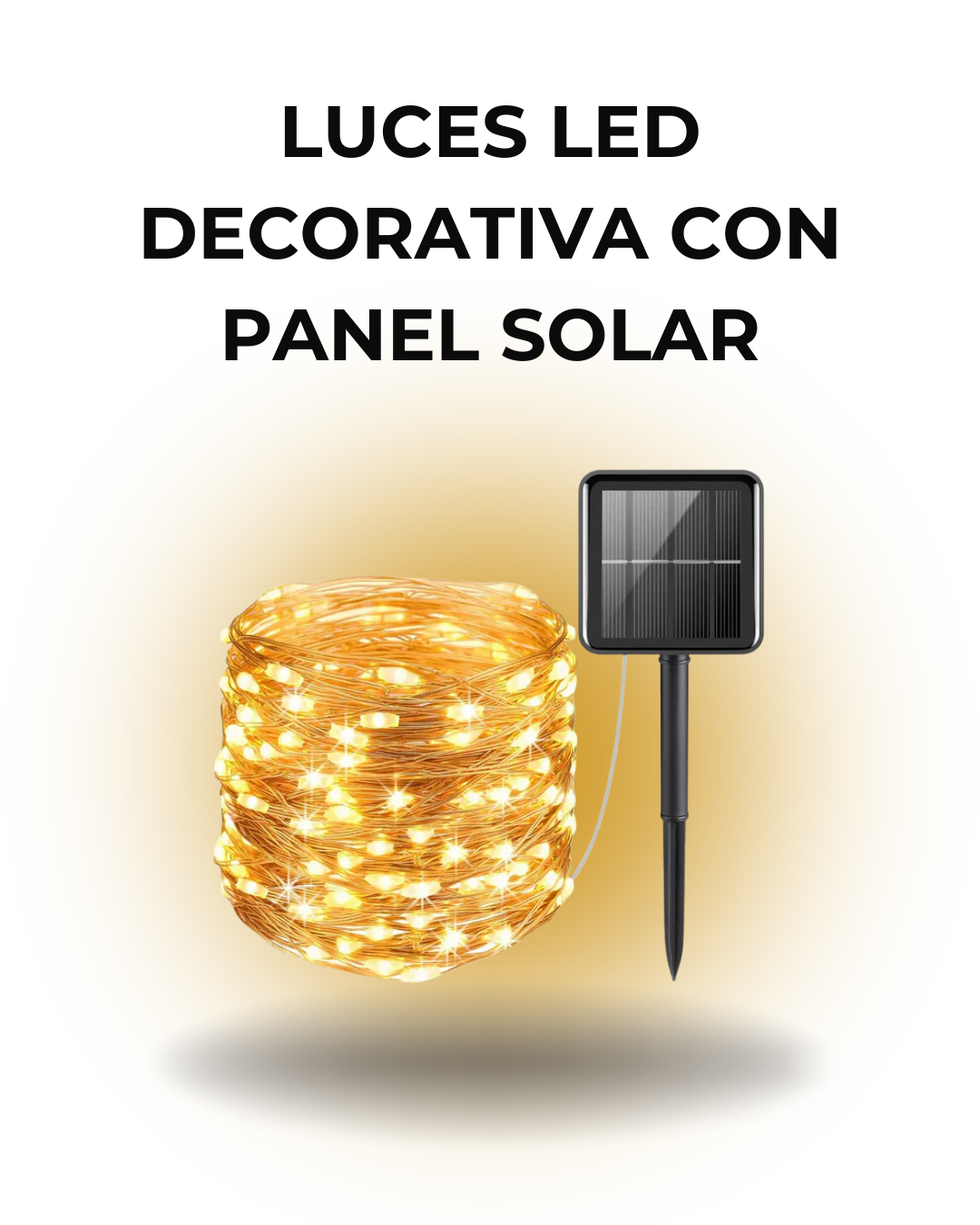 LUCES LED DECORATIVA CON PANEL SOLAR - DORADO